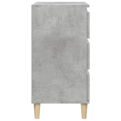 Nachtkastje 40X35X70 Cm Bewerkt Hout Betongrijs