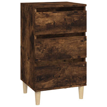 Nachtkastje 40X35X70 Cm Bewerkt Hout Gerookt Eikenkleurig