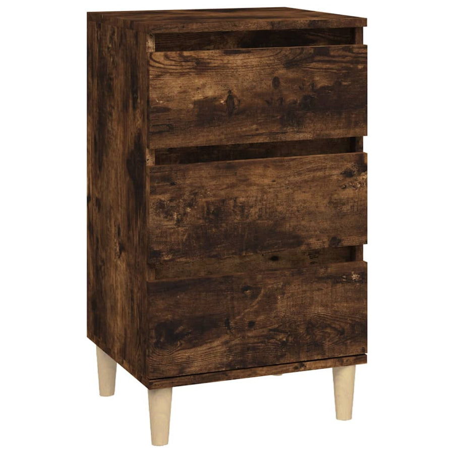 Nachtkastje 40X35X70 Cm Bewerkt Hout Gerookt Eikenkleurig