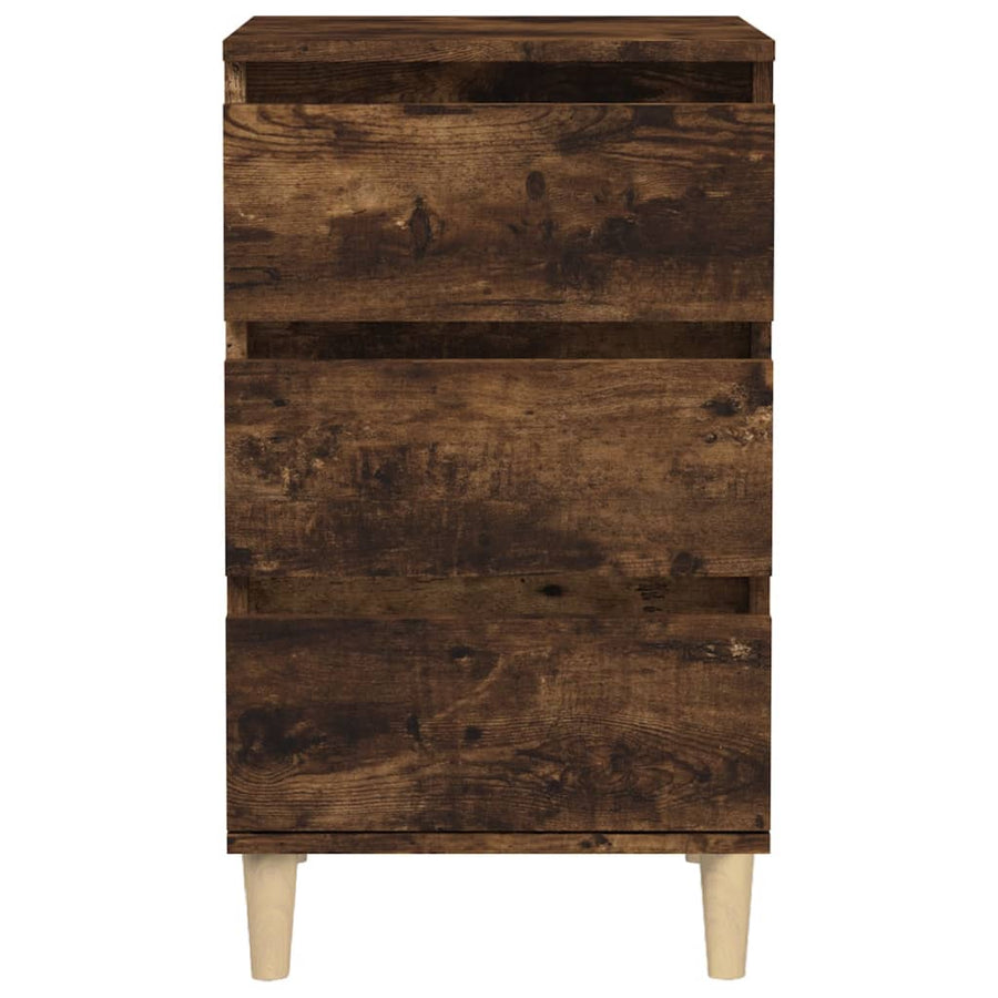 Nachtkastje 40X35X70 Cm Bewerkt Hout Gerookt Eikenkleurig