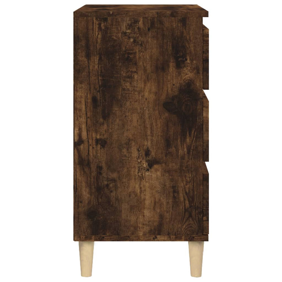 Nachtkastje 40X35X70 Cm Bewerkt Hout Gerookt Eikenkleurig