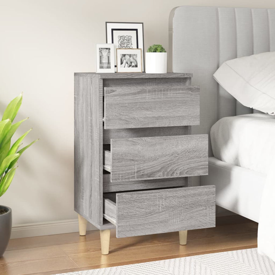 Nachtkastje 40X35X70 Cm Bewerkt Hout Grijs Sonoma Eikenkleurig