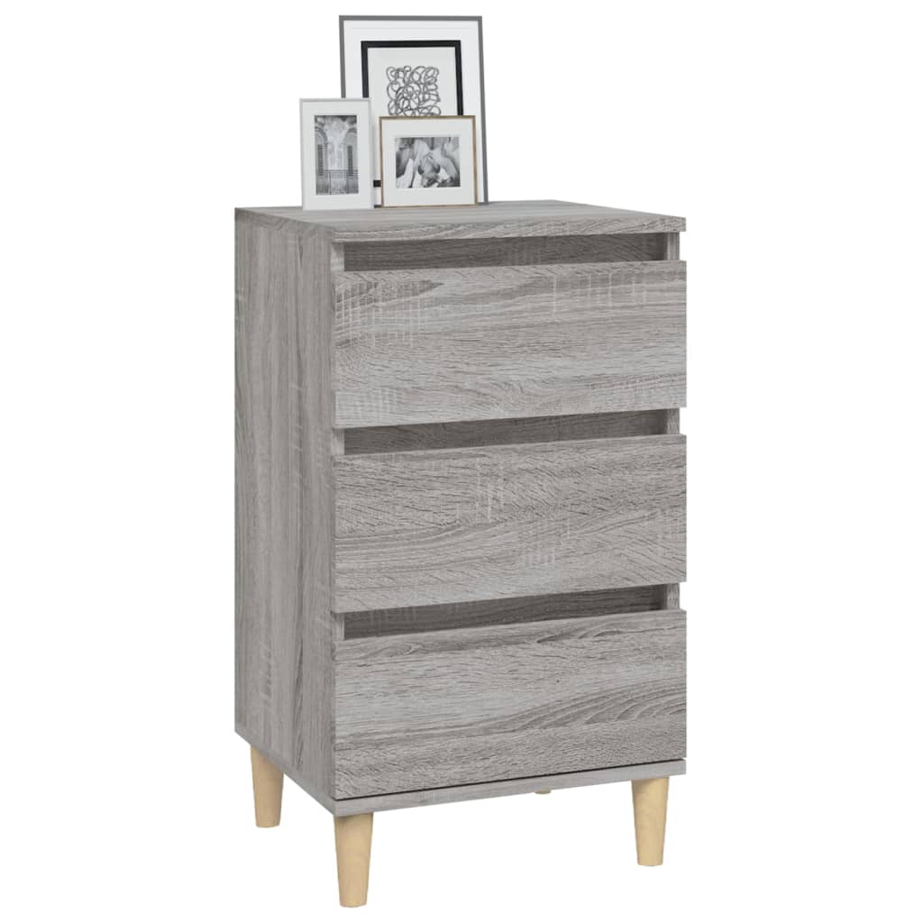 Nachtkastje 40X35X70 Cm Bewerkt Hout Grijs Sonoma Eikenkleurig