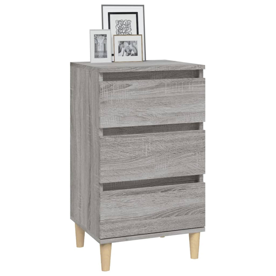 Nachtkastje 40X35X70 Cm Bewerkt Hout Grijs Sonoma Eikenkleurig