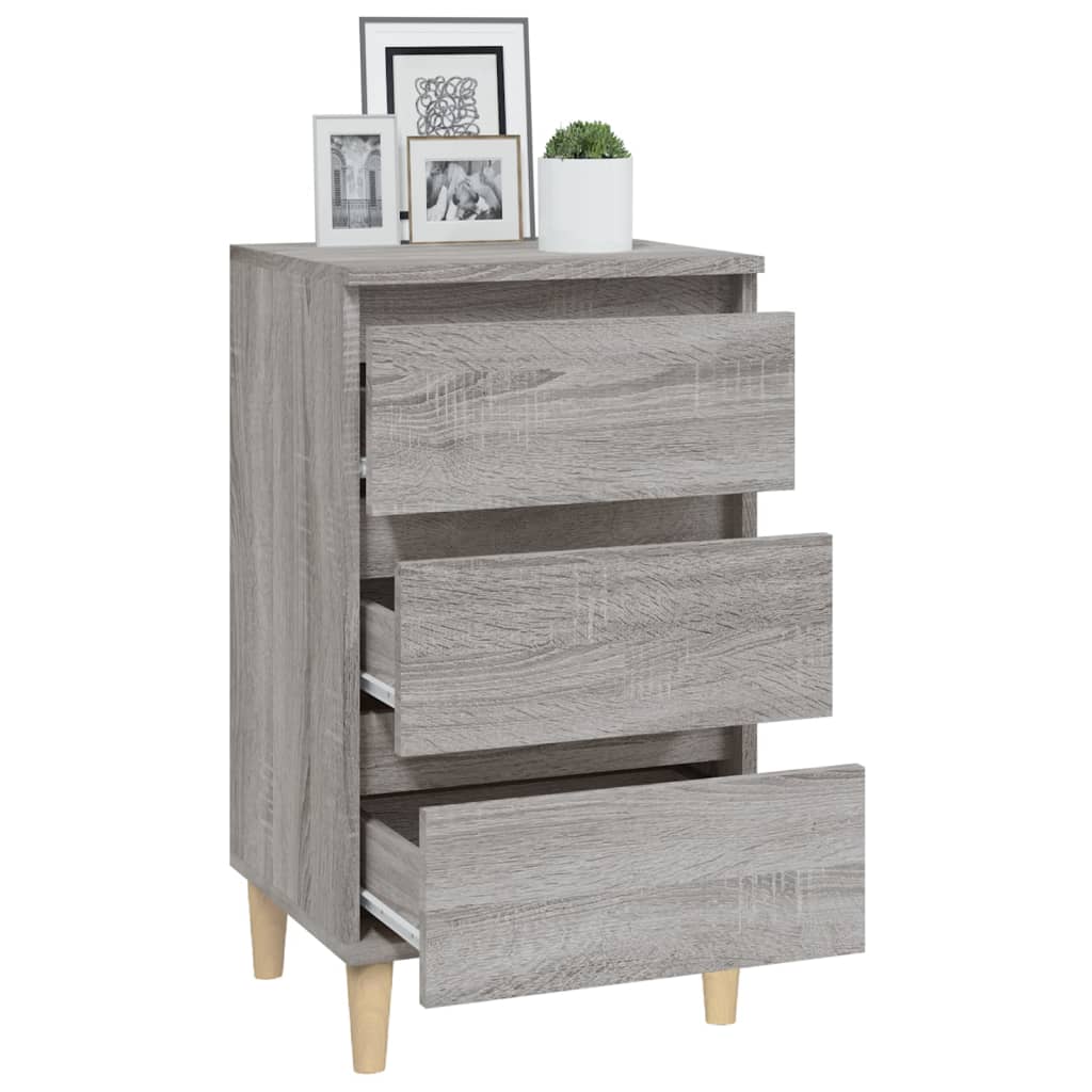 Nachtkastje 40X35X70 Cm Bewerkt Hout Grijs Sonoma Eikenkleurig
