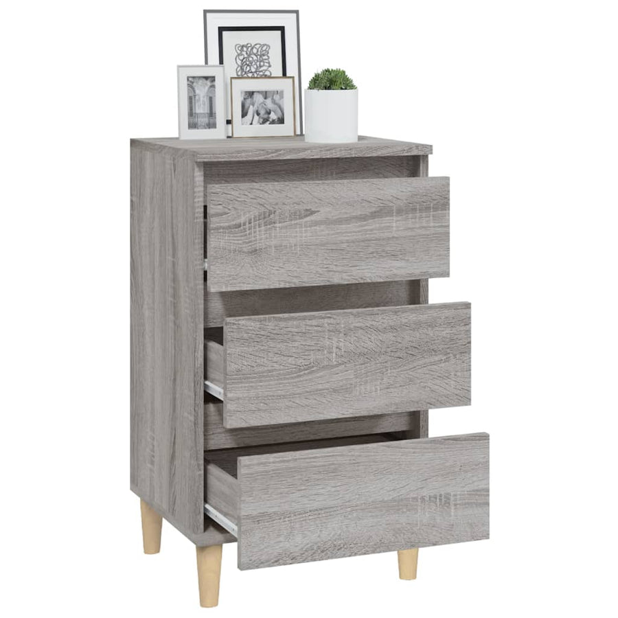 Nachtkastje 40X35X70 Cm Bewerkt Hout Grijs Sonoma Eikenkleurig