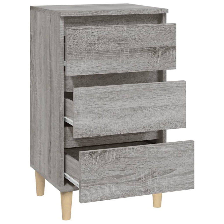 Nachtkastje 40X35X70 Cm Bewerkt Hout Grijs Sonoma Eikenkleurig