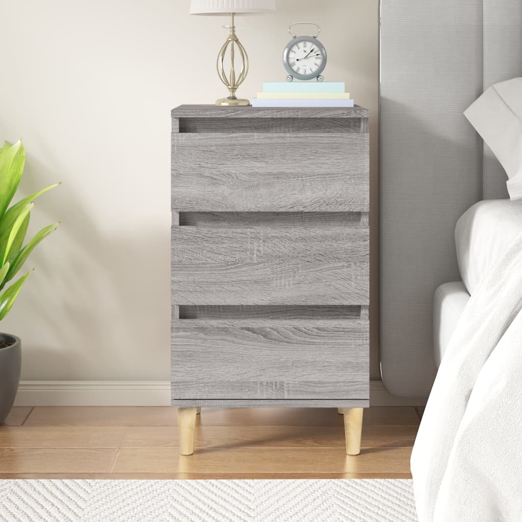 Nachtkastje 40X35X70 Cm Bewerkt Hout Grijs Sonoma Eikenkleurig