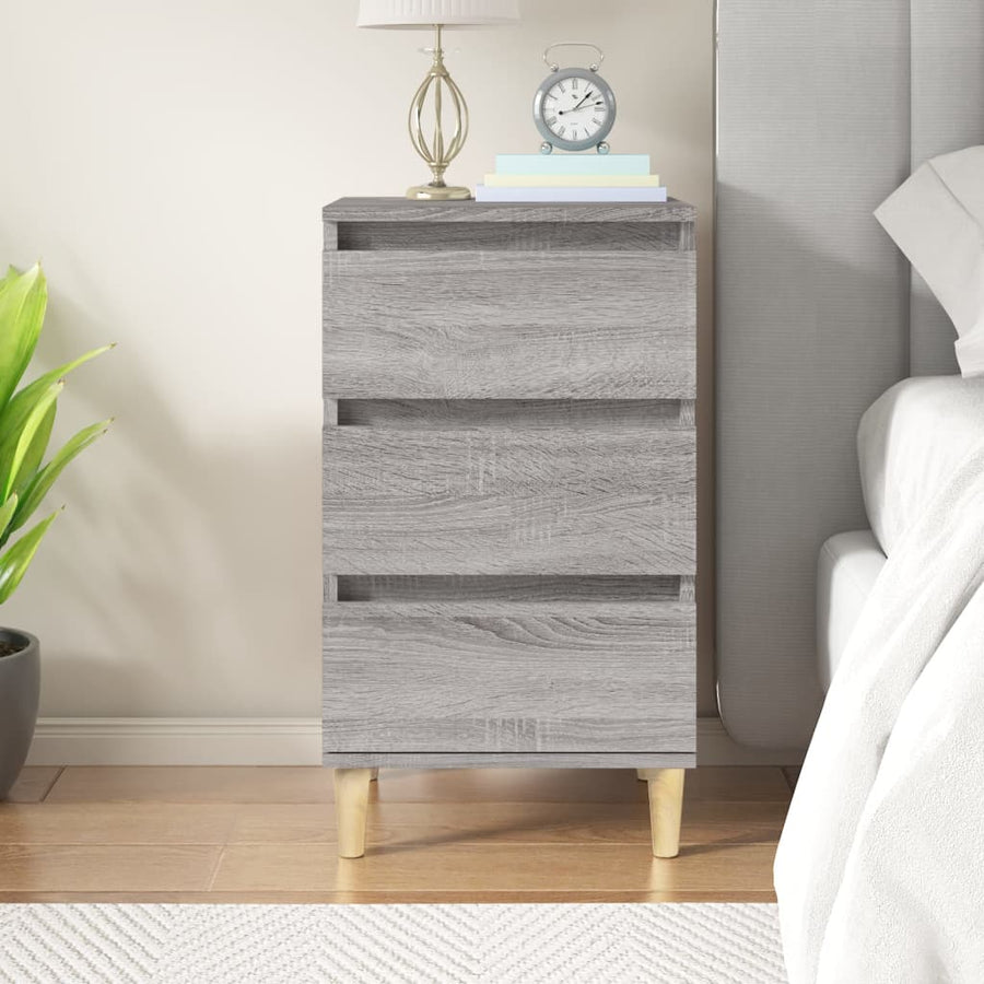 Nachtkastje 40X35X70 Cm Bewerkt Hout Grijs Sonoma Eikenkleurig