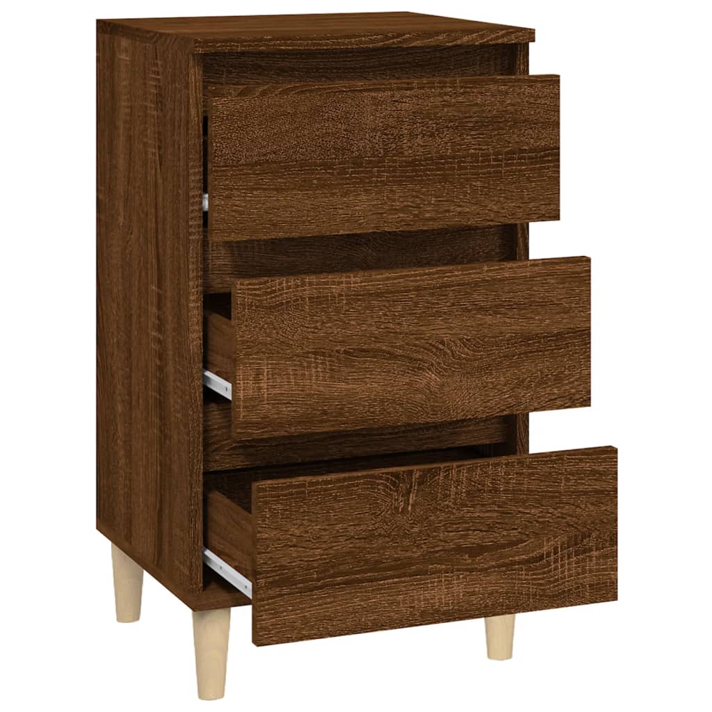 Nachtkastje 40X35X70 Cm Bewerkt Hout Bruin Eikenkleur