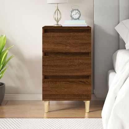 Nachtkastje 40X35X70 Cm Bewerkt Hout Bruin Eikenkleur