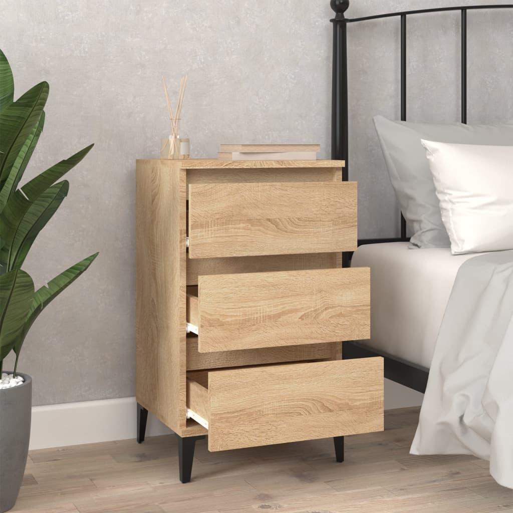 Nachtkastje 40X35X70 Cm Bewerkt Hout Sonoma Eikenkleurig
