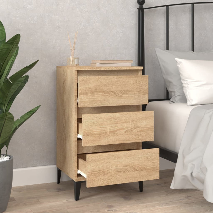 Nachtkastje 40X35X70 Cm Bewerkt Hout Sonoma Eikenkleurig