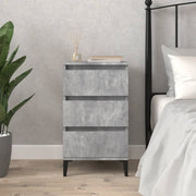 Nightstand 40x35x70 cm distressed concrete grey wood