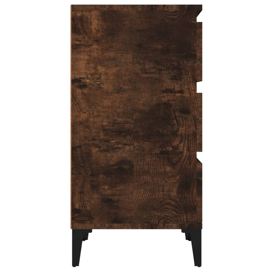 Nachtkastje 40X35X70 Cm Bewerkt Hout Gerookt Eikenkleurig