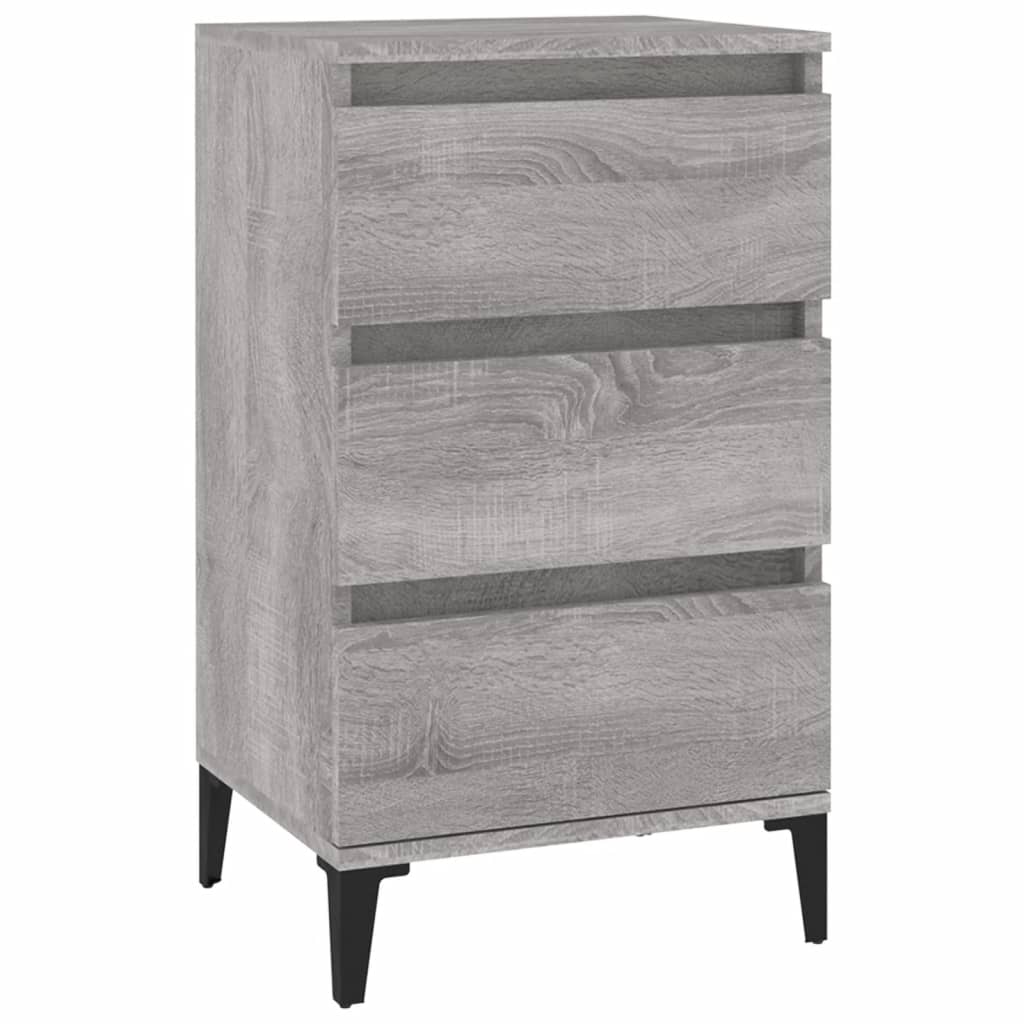 Nachtkastje 40X35X70 Cm Bewerkt Hout Grijs Sonoma Eikenkleurig