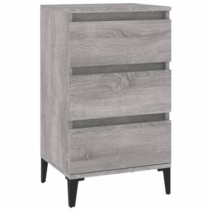 Nachtkastje 40X35X70 Cm Bewerkt Hout Grijs Sonoma Eikenkleurig
