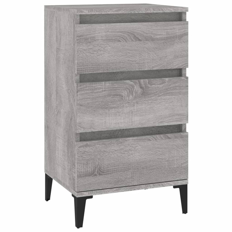 Nachtkastje 40X35X70 Cm Bewerkt Hout Grijs Sonoma Eikenkleurig