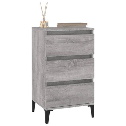 Nachtkastje 40X35X70 Cm Bewerkt Hout Grijs Sonoma Eikenkleurig