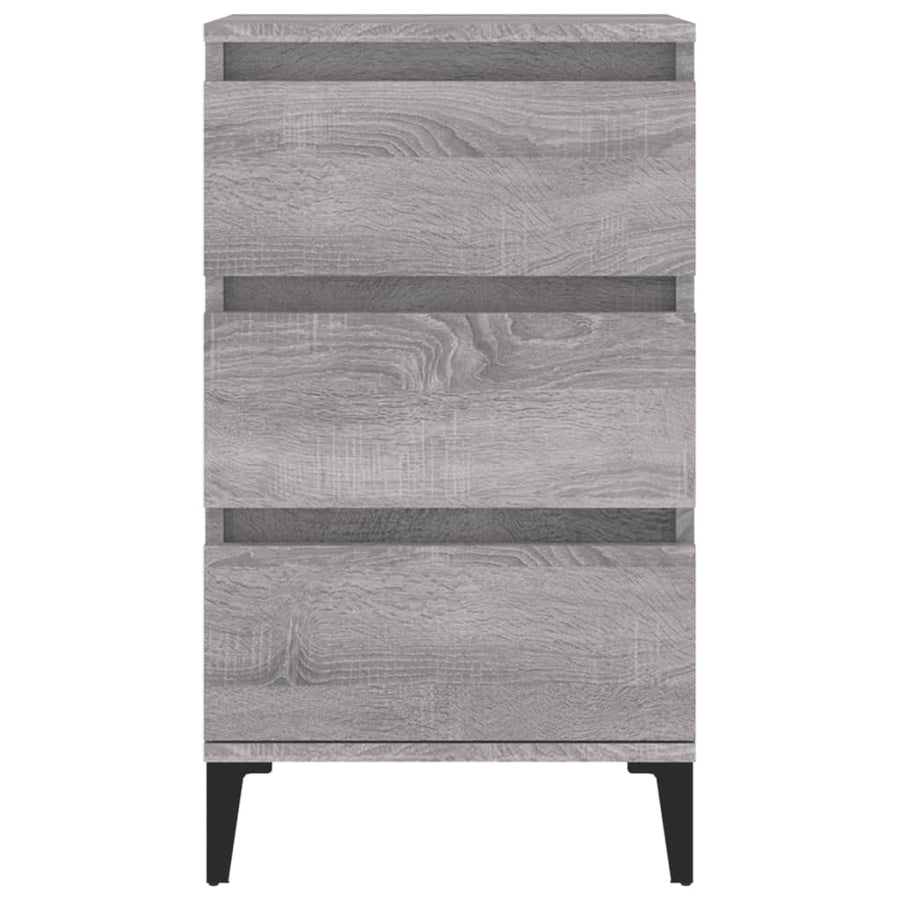 Nachtkastje 40X35X70 Cm Bewerkt Hout Grijs Sonoma Eikenkleurig
