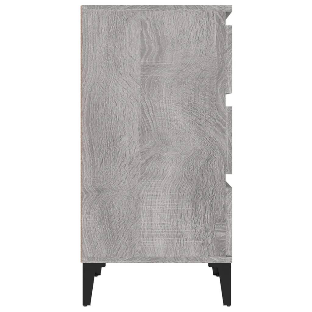 Nachtkastje 40X35X70 Cm Bewerkt Hout Grijs Sonoma Eikenkleurig