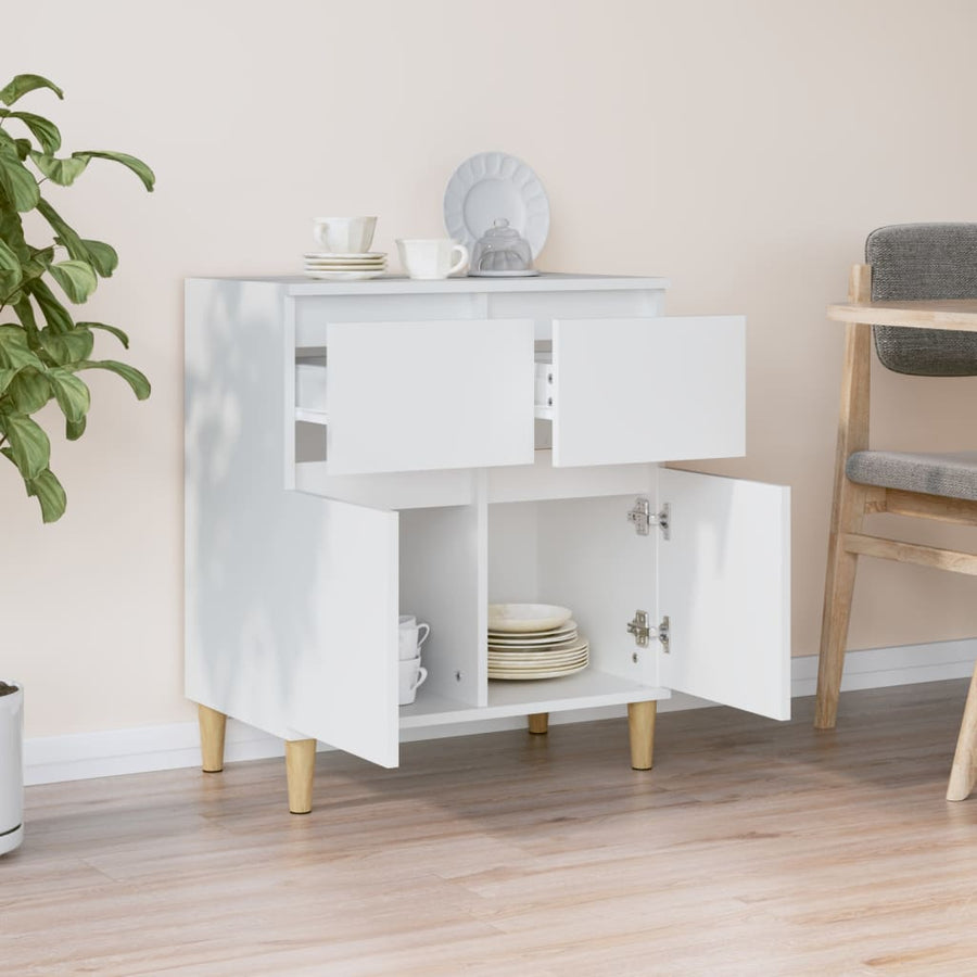 Dressoir 60X35X70 Cm Bewerkt Hout Wit