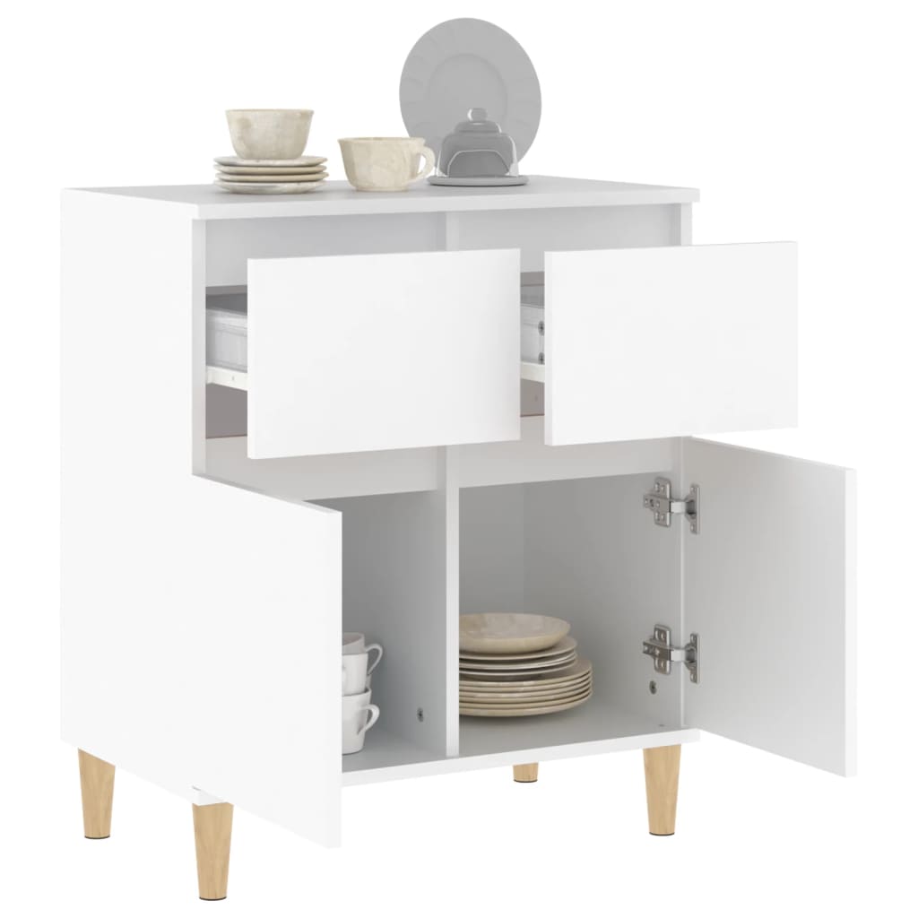 Dressoir 60X35X70 Cm Bewerkt Hout Wit