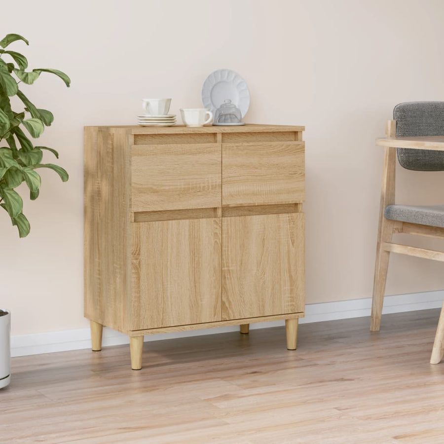 Dressoir 60X35X70 Cm Bewerkt Hout Sonoma Eikenkleurig
