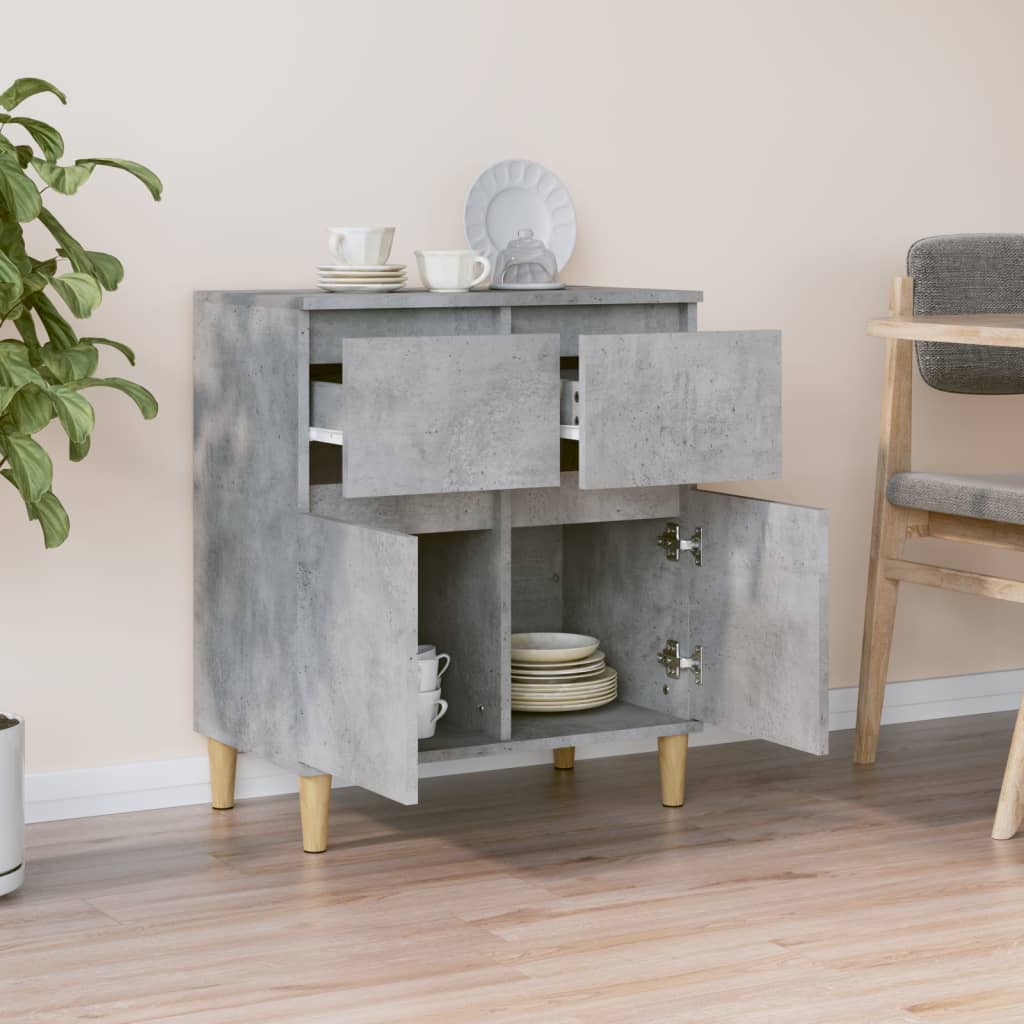 Dressoir 60X35X70 Cm Bewerkt Hout Betongrijs