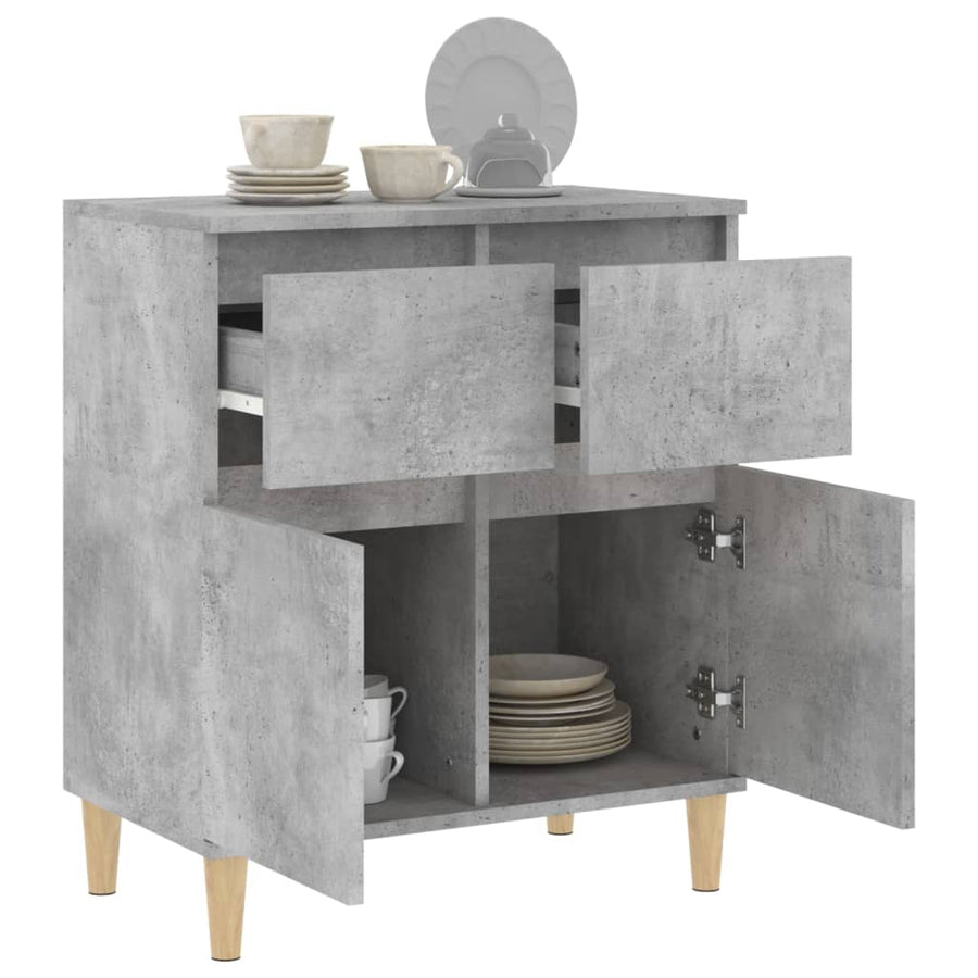 Dressoir 60X35X70 Cm Bewerkt Hout Betongrijs