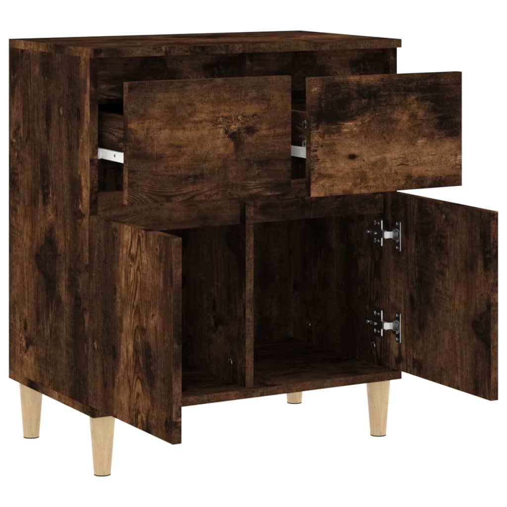 Dressoir 60X35X70 Cm Bewerkt Hout Gerookt Eikenkleurig