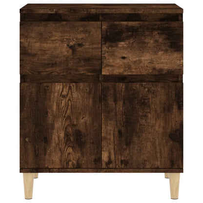 Dressoir 60X35X70 Cm Bewerkt Hout Gerookt Eikenkleurig