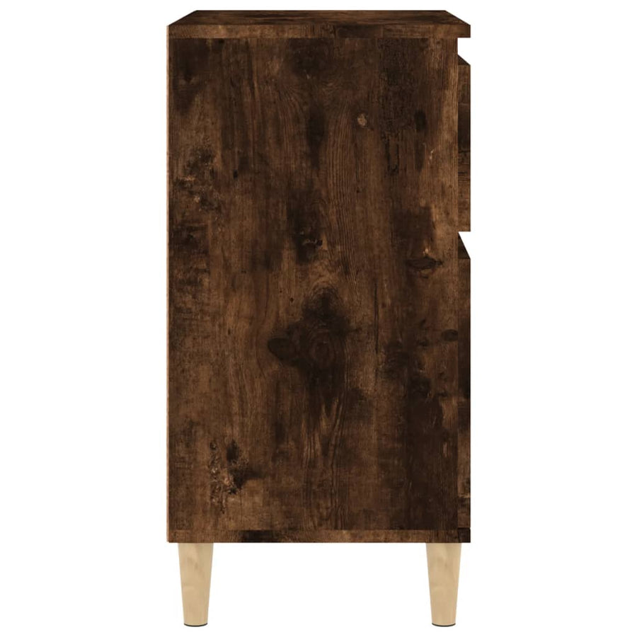 Dressoir 60X35X70 Cm Bewerkt Hout Gerookt Eikenkleurig