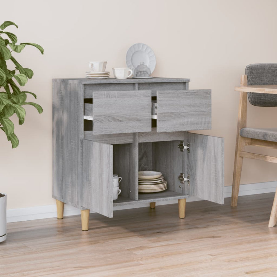Dressoir 60X30X75 Cm Bewerkt Hout Grijs Sonoma Eikenkleurig