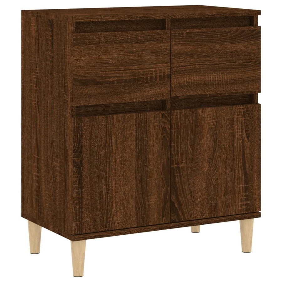 Dressoir 60X35X70 Cm Bewerkt Hout Bruin Eikenkleur