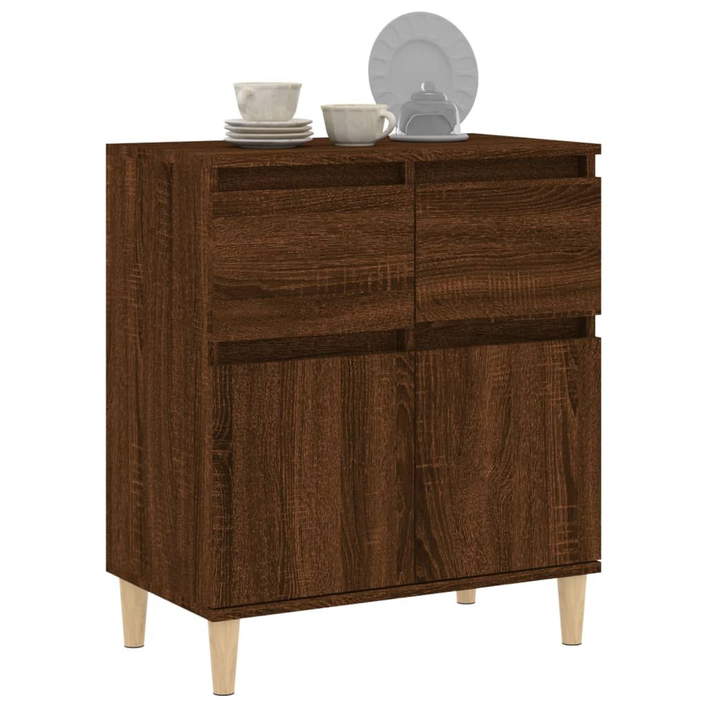 Dressoir 60X35X70 Cm Bewerkt Hout Bruin Eikenkleur