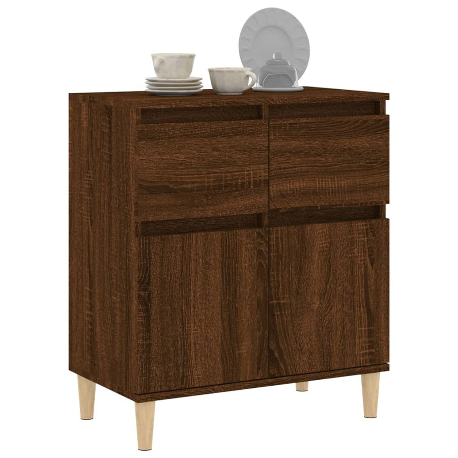 Dressoir 60X35X70 Cm Bewerkt Hout Bruin Eikenkleur