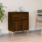 Sideboard 60x35x70 cm carved wood brown oak color