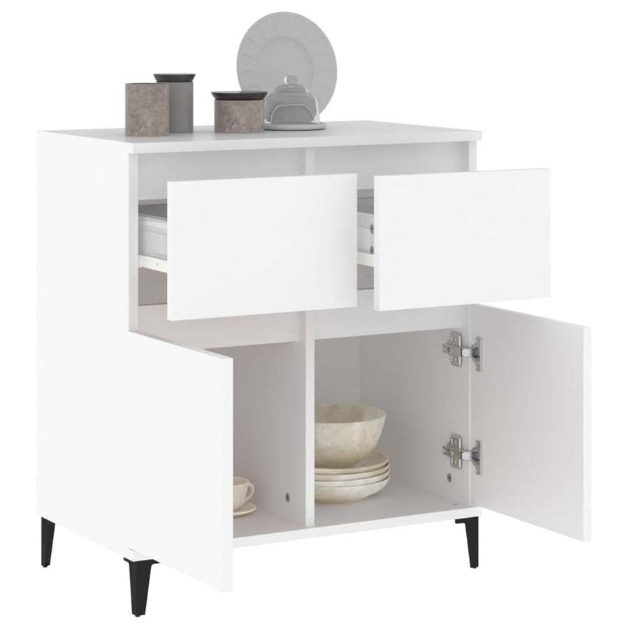 Dressoir 60X35X70 Cm Bewerkt Hout Wit