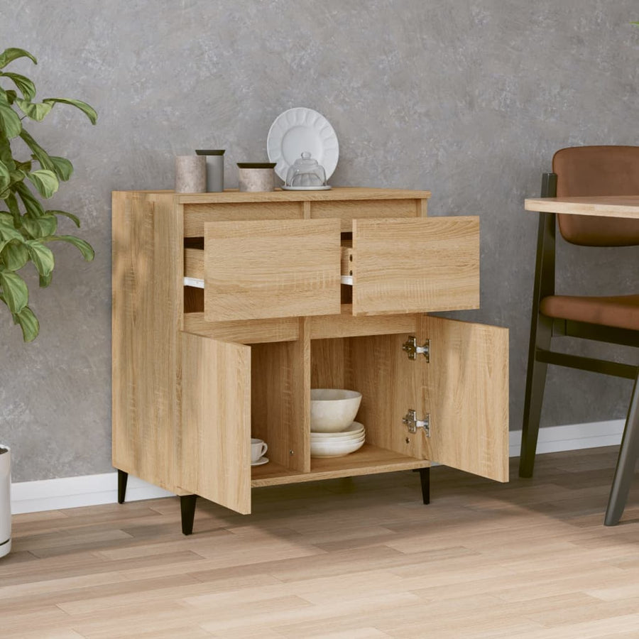 Dressoir 60X35X70 Cm Bewerkt Hout Sonoma Eikenkleurig