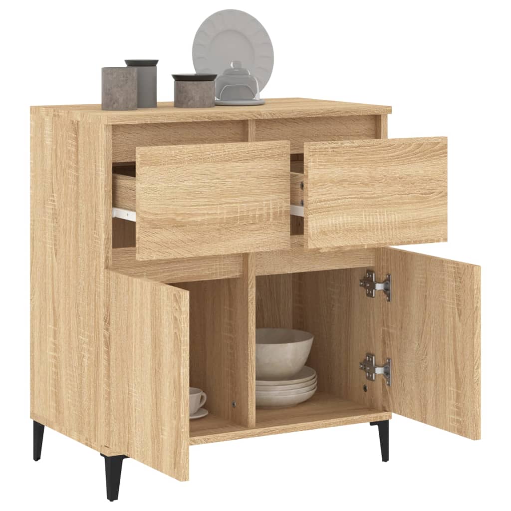 Dressoir 60X35X70 Cm Bewerkt Hout Sonoma Eikenkleurig