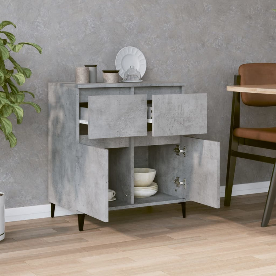 Dressoir 60X35X70 Cm Bewerkt Hout Betongrijs