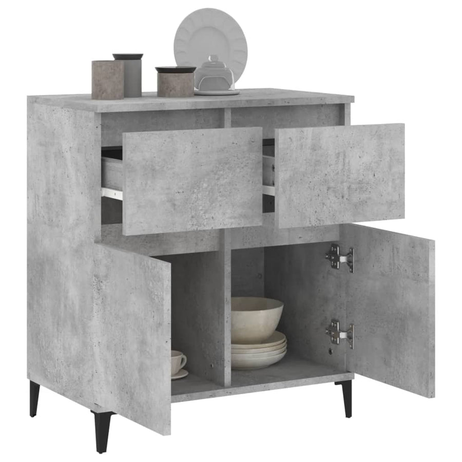 Dressoir 60X35X70 Cm Bewerkt Hout Betongrijs