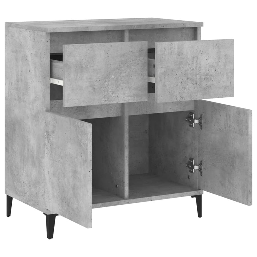 Dressoir 60X35X70 Cm Bewerkt Hout Betongrijs