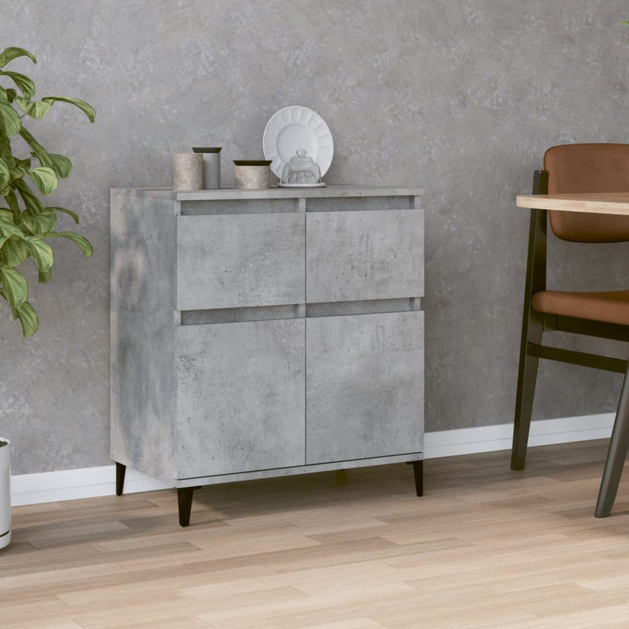 Dressoir 60X35X70 Cm Bewerkt Hout Betongrijs
