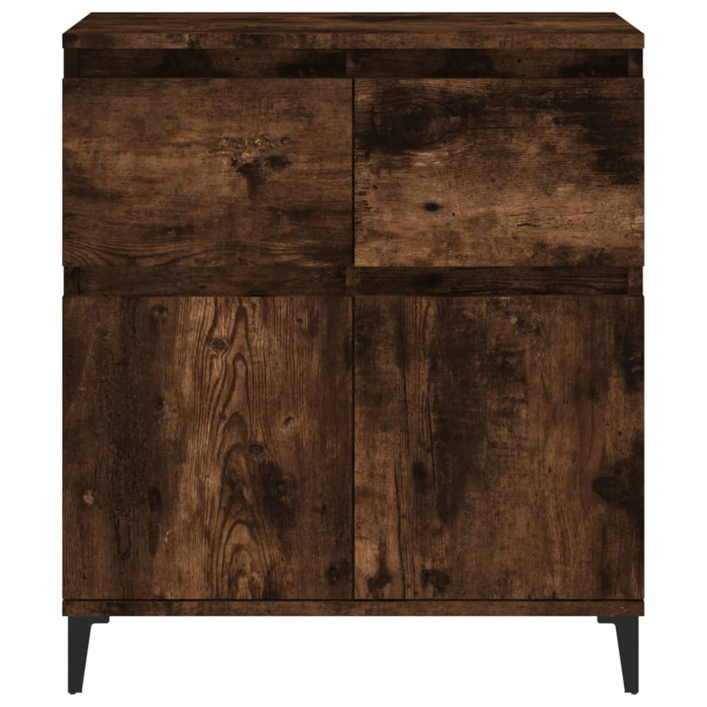 Dressoir 60X35X70 Cm Bewerkt Hout Gerookt Eikenkleurig