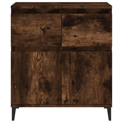 Dressoir 60X35X70 Cm Bewerkt Hout Gerookt Eikenkleurig