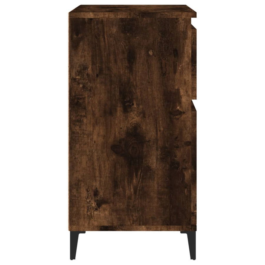 Dressoir 60X35X70 Cm Bewerkt Hout Gerookt Eikenkleurig