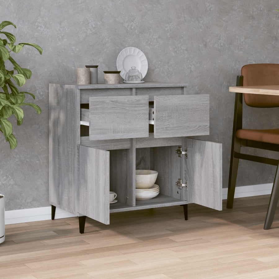 Dressoir 60X30X75 Cm Bewerkt Hout Grijs Sonoma Eikenkleurig