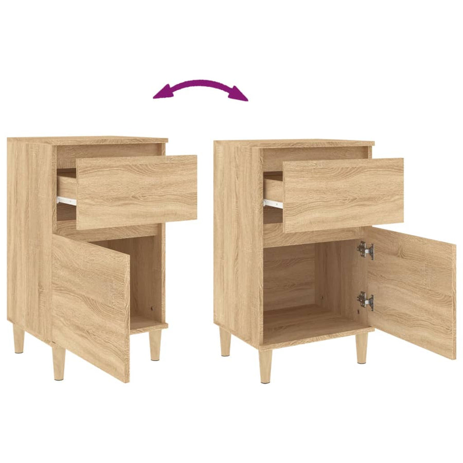 Nachtkastjes 2 St 40X35X70 Cm Bewerkt Hout Sonoma Eikenkleurig